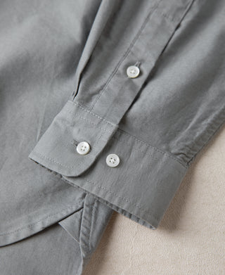 Gray button cuff with stitched sleeve placket