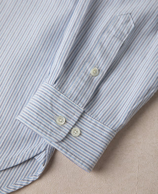 Light blue striped shirt cuffs with double button closure
