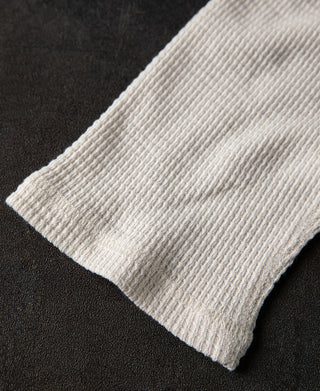 Honeycomb Waffle Knit Henley Long Sleeve T-Shirt