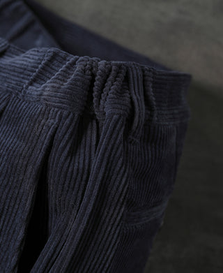 Straight-Leg Double Pleated Cotton-Corduroy Trousers