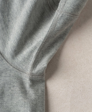 underarm detail of Heavyweight Cotton Tubular Short-Sleeve Henley Shirt in Gray