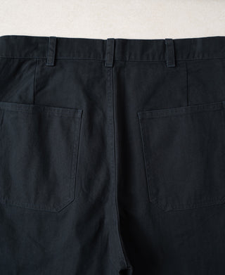 Navy deck pants back view with two patch pockets