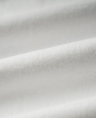 fabric texture of Heavyweight Cotton Tubular Short-Sleeve Henley Shirt in White