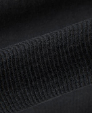 fabric texture of Heavyweight Cotton Tubular Short-Sleeve Henley Shirt in Black