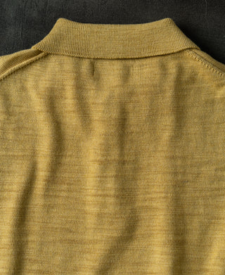 Slub Cotton Long Sleeve Knit Polo