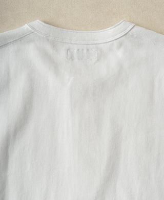 back detail of Heavyweight Cotton Tubular Short-Sleeve Henley Shirt in White