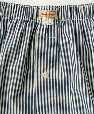 Classic button fly detail on vintage style cotton boxer shorts