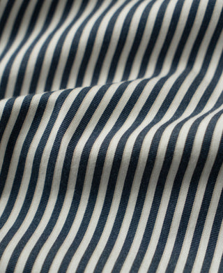 Detailed view of the classic striped cotton fabric texture