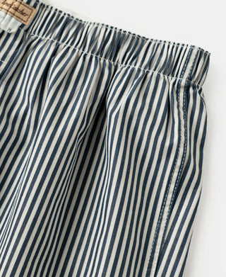 Side seam stitching detail showing the construction and stripe alignment