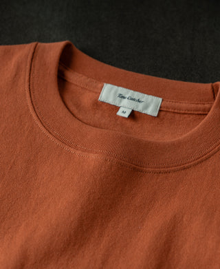 Crewneck of Regular Fit Heavyweight Tubular Jersey T-Shirt in Orange