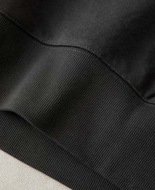 Close up of the soft looped interior texture of the heavyweight cotton fabric