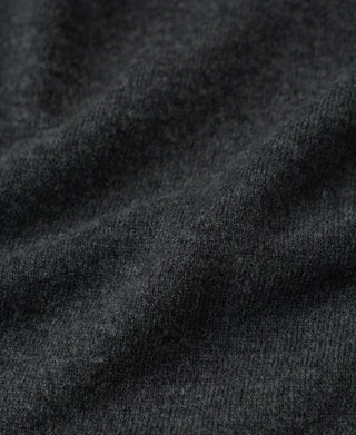 Heather gray merino wool knit fabric close-up with heather texture