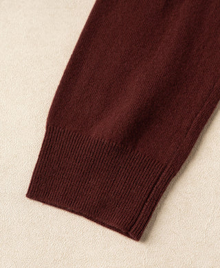 Jasper Red sweater sleeve cuff with ribbed knit finish