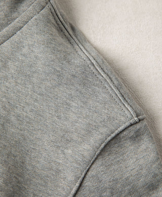Close up of the shoulder seam and heavyweight cotton fabric