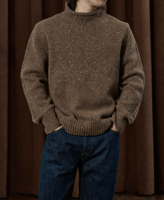 Roll Neck Pure Wool Fisherman Sweater