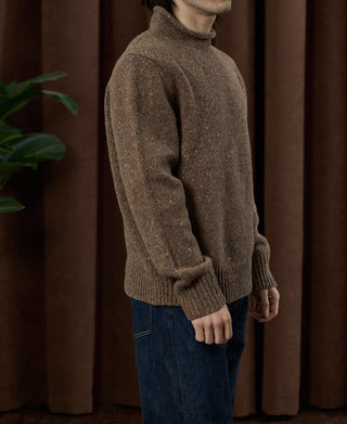 Roll Neck Pure Wool Fisherman Sweater