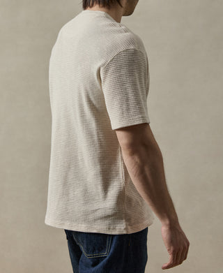 Honeycomb Waffle Knit Henley T-shirt