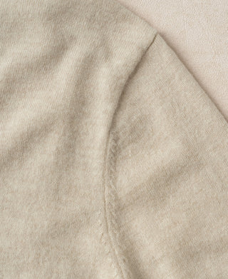 Apricot merino wool sweater sleeve seam detail