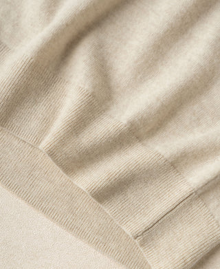 Apricot merino wool sweater ribbed cuffs and hem detail