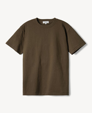 Regular Fit Heavyweight Tubular Jersey T-Shirt in Brown