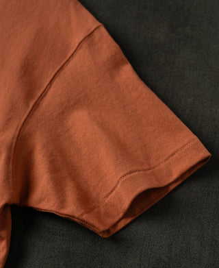 Sleeve of Regular Fit Heavyweight Tubular Jersey T-Shirt in Orange