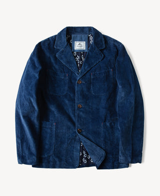 French Indigo-Dyed Corduroy Work Jacket