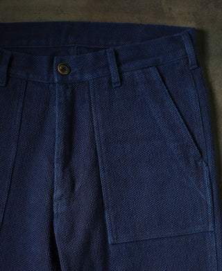 angled patch pocket of OG-107 Fatigue Pants - Indigo-Dyed Sashiko Version
