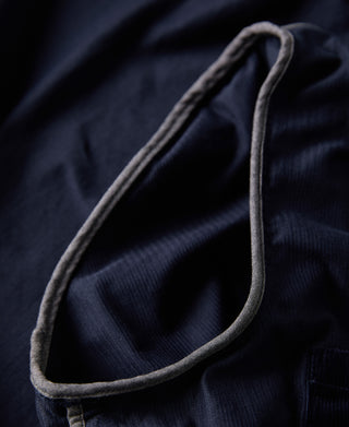 armhole binding of 1940s French Indigo Corduroy Chore Coat