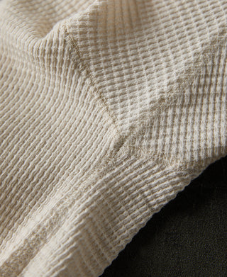 armpit seam detail of Honeycomb Waffle Knit T-Shirt