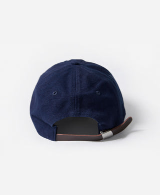 back buckle of Indigo-Dyed Cotton-Linen Ball Cap