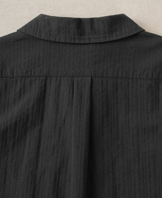 Back Collar Detail of Italian Collar Salt-Shrunk Shirt