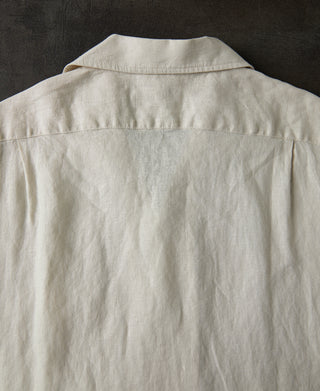 back detail of 1950s Italian Collar Linen Shirt