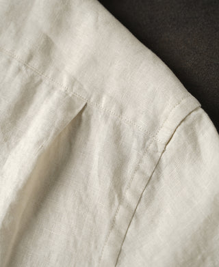 back detail of 1950s Italian Collar Linen Short Sleeve Shirt