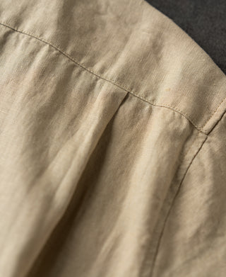 back detail of 1950s Italian Collar Linen Short Sleeve Shirt