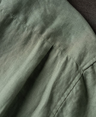 back detail of 1950s Italian Collar Linen Short Sleeve Shirt