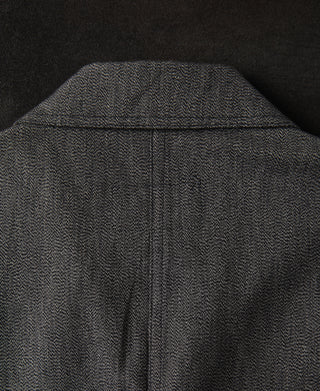 back detail of Black Chambray Work Jacket