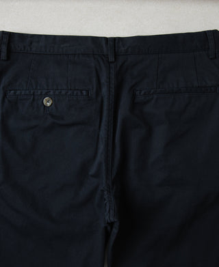back detail of Casual Stretch Cotton-Blend Tapered Pants in Navy