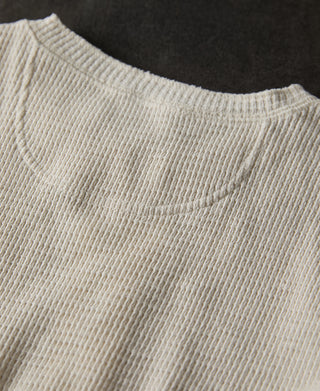 back detail of Honeycomb Waffle Knit Henley T-shirt