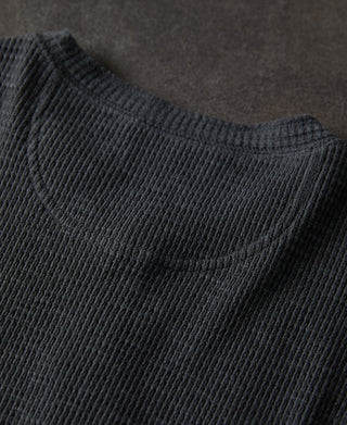 back detail of Honeycomb Waffle Knit Henley T-shirt