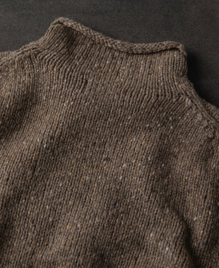 back detail of Roll Neck Pure Wool Fisherman Sweater