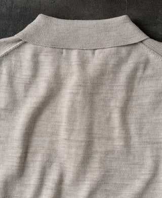 back detail of Slub Cotton Long Sleeve Knit Polo