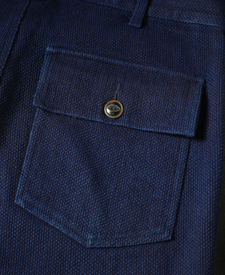 back patch pocket of OG-107 Fatigue Pants - Indigo-Dyed Sashiko Version