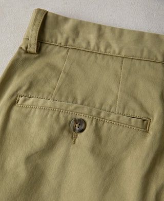 back pocket of Casual Stretch Cotton-Blend Tapered Pants in Khaki