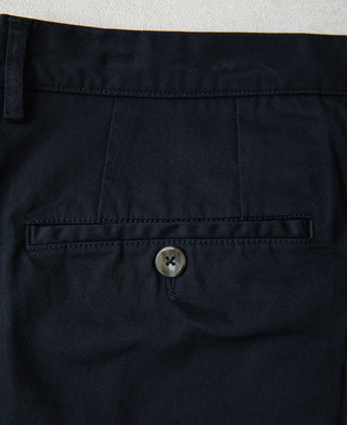 back pocket of Casual Stretch Cotton-Blend Tapered Pants in Navy