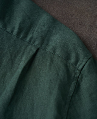 back shoulder detail of 1950s Italian Collar Linen Shirt