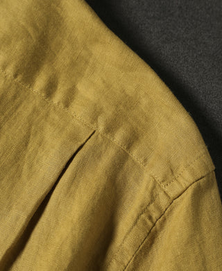 back shoulder detail of 1950s Italian Collar Linen Shirt