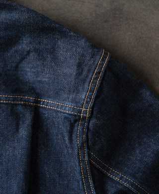 back shoulder detail of 1950s Type 2 Selvedge Denim Jacket