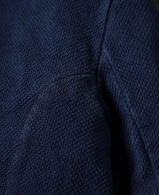 back underarm reinforcement panel of French Indigo-Dyed Sashiko Work Jacket