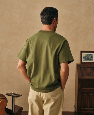 back view of 1900s Heavyweight Cotton Jersey Boxy T-Shirt