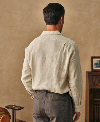 back view of 1950s Italian Collar Linen Shirt